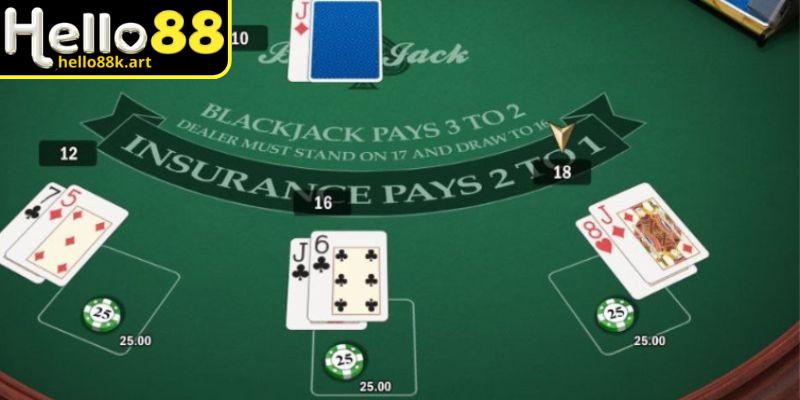 Blackjack online được yêu thích tại HELLO88