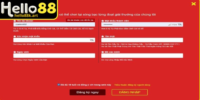 Đăng ký HELLO88 dễ dàng với 3 bước nhanh chóng