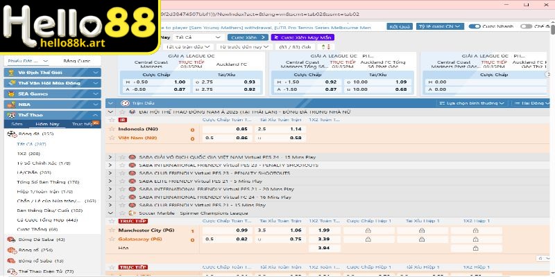 Thể thao HELLO88 đáp ứng mọi sở thích của hội viên