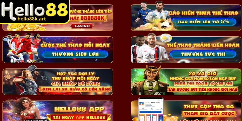 Ngập tràn ưu đãi hấp dẫn cho chuyên mục thể thao tại HELLO88